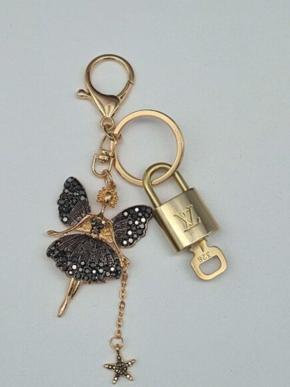 Louis Vuitton Gold Lock 🔒 Authentic LV Key + Unbranded Fairy Bag Charm - Picture 7 of 9